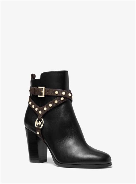 preston flat bootie michael kors braun|Preston Studded Leather Boot .